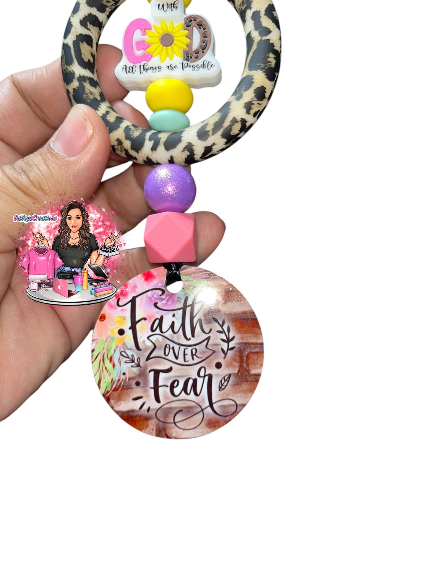 Faith Over Fear for rear view mirrors