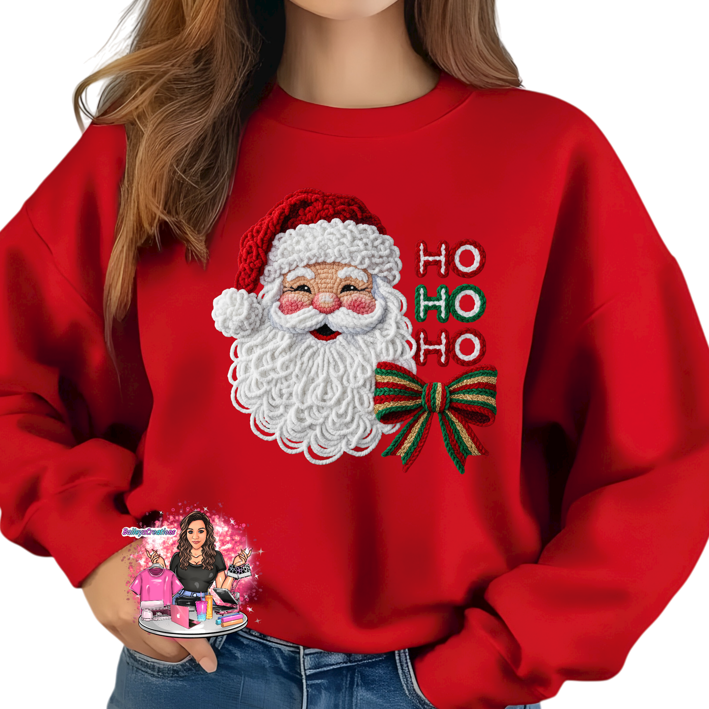 Faux Yarn Style Santa Crewneck