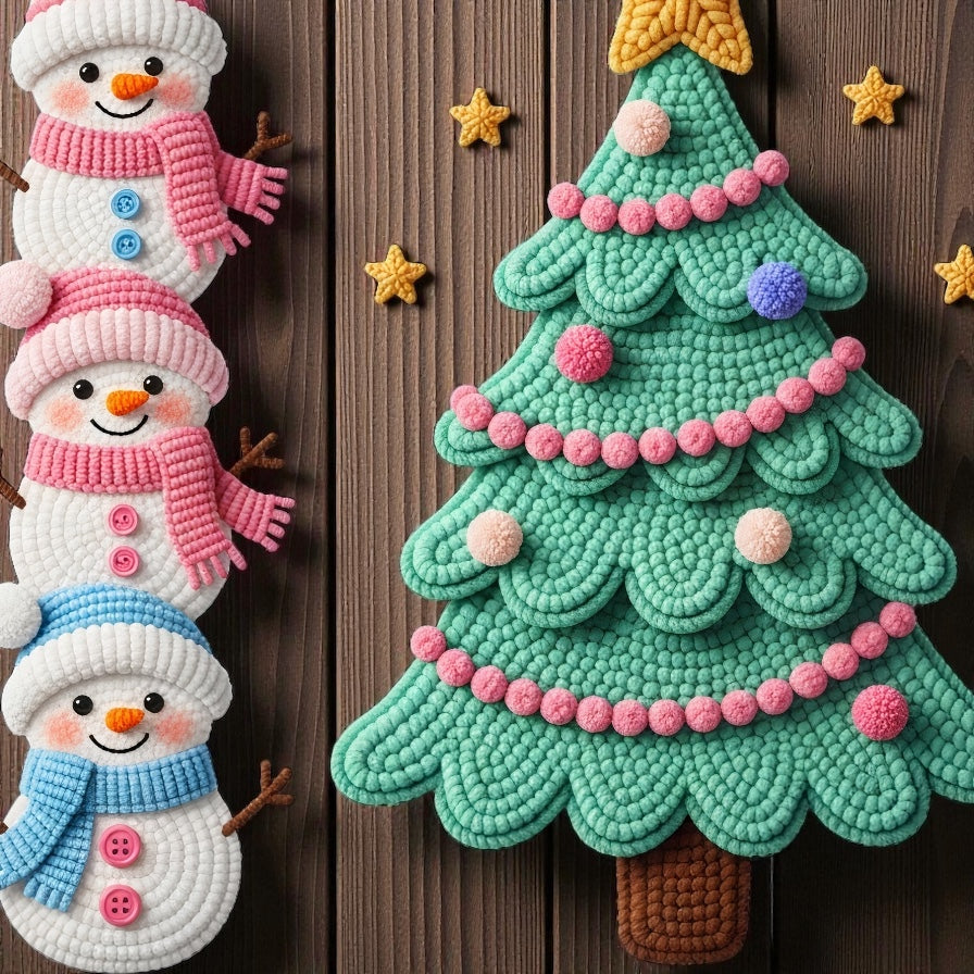 Faux Snowman and Tree crewneck