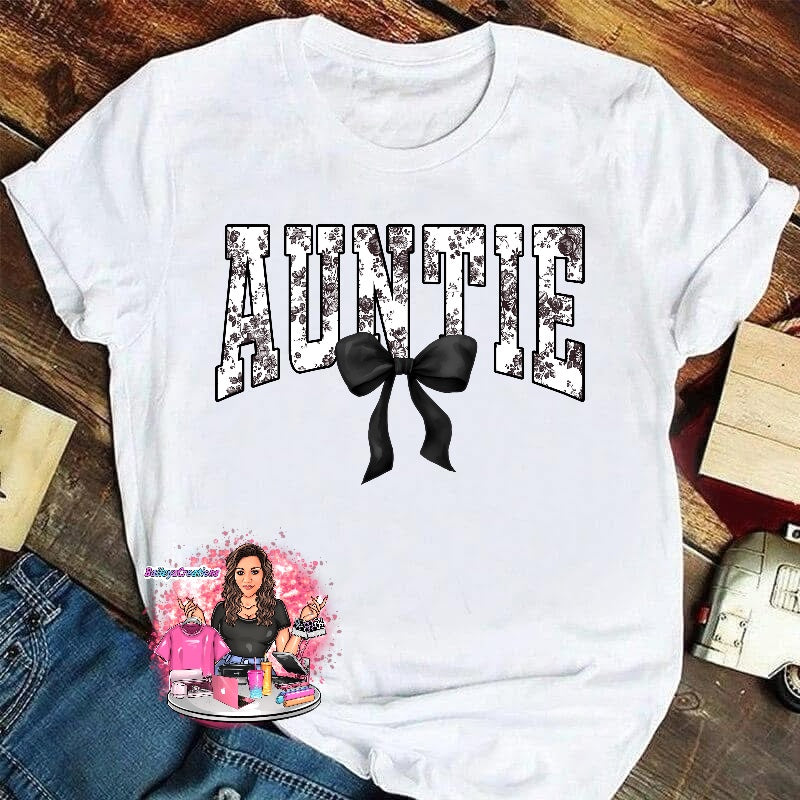Grandma, Lolli, Nana, Wifey, or Auntie Toile Bow Tee Shirt