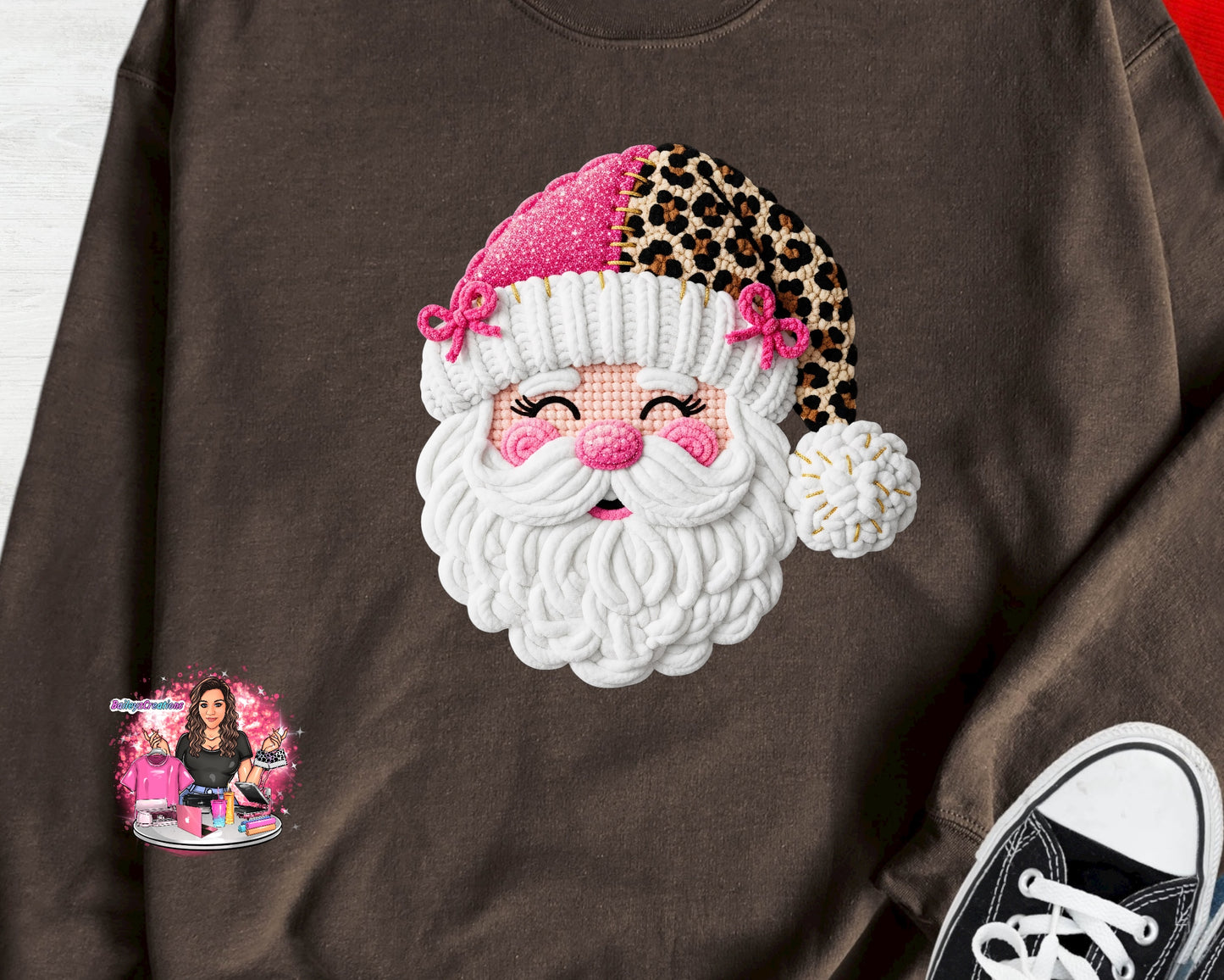 Faux Cheetah Santa Crewneck