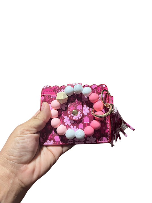 Floral Wallet Wristlet Keychain