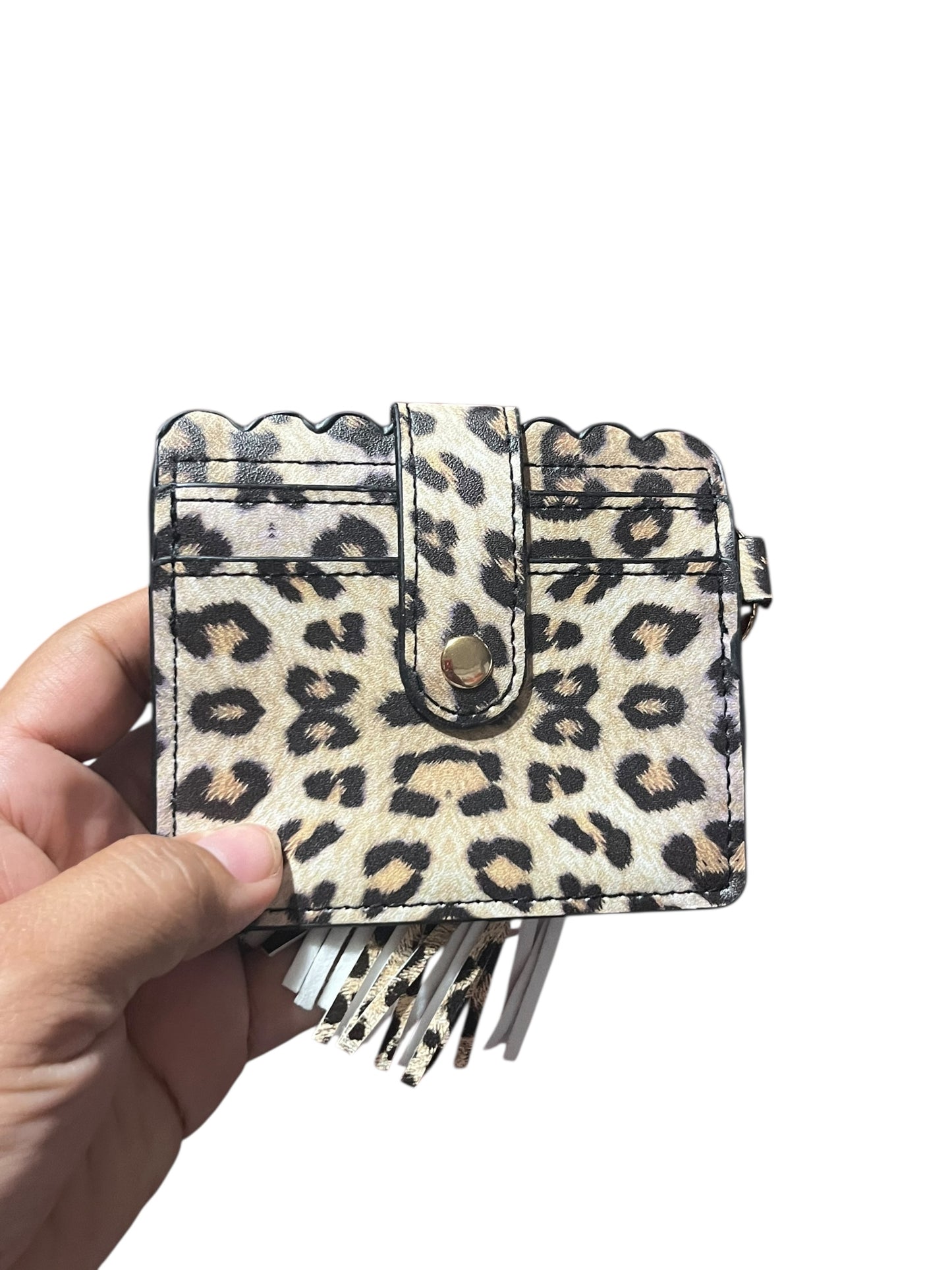 Cheetah Wallet Wristlet Keychain