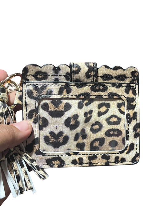 Cheetah Wallet Wristlet Keychain