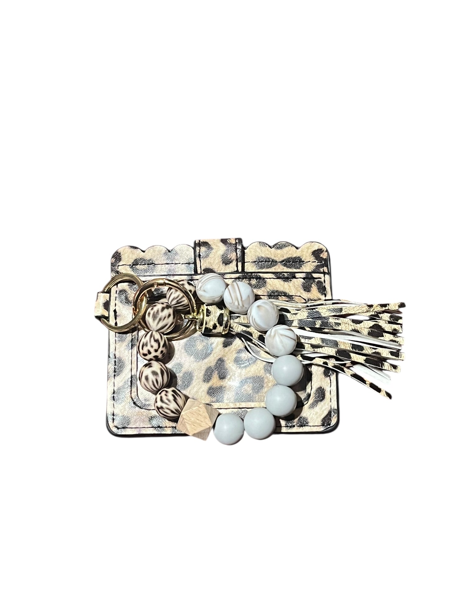 Cheetah Wallet Wristlet Keychain