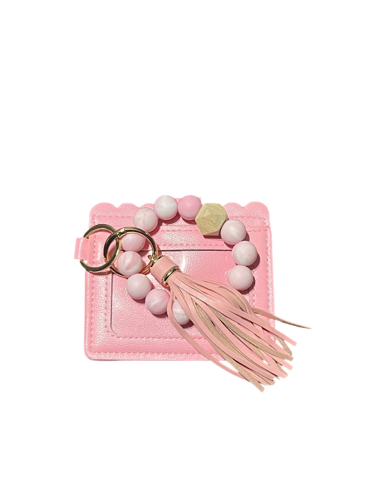 Pink Wallet Wristlet Keychain