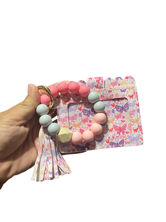 Butterfly Wallet Wristlet Keychain